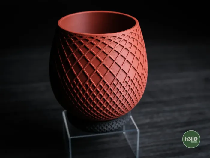 Kırmızı Geometrik Doku Vazo